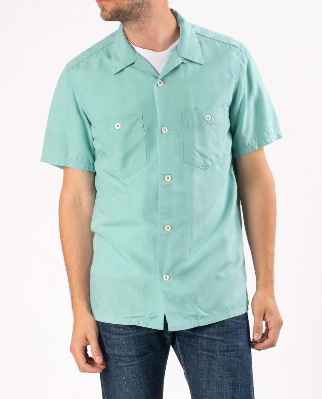 IHSH-249 RAYON BOWLING SHIRT mint