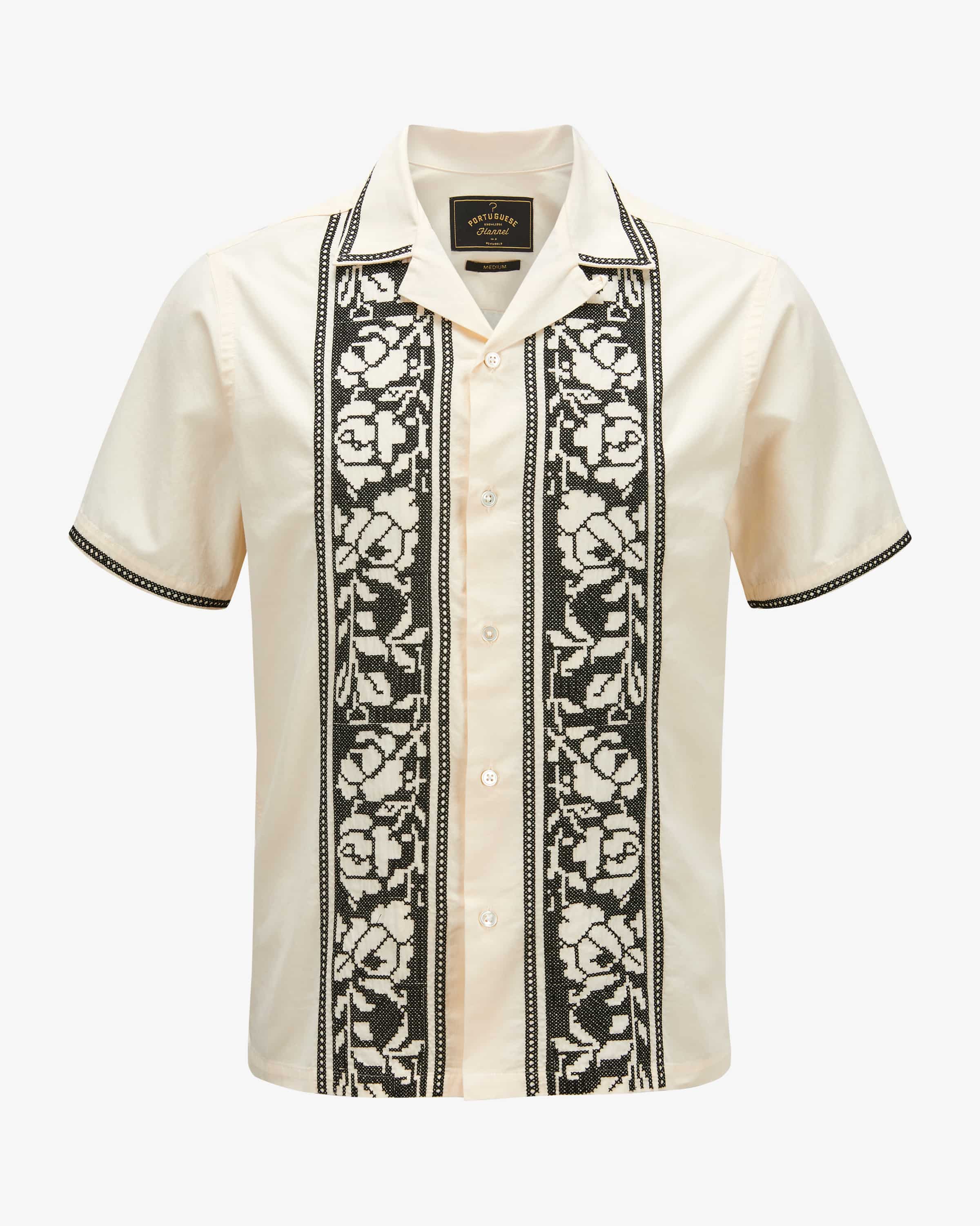 Hemd mit Bowlingkragen - Ecru