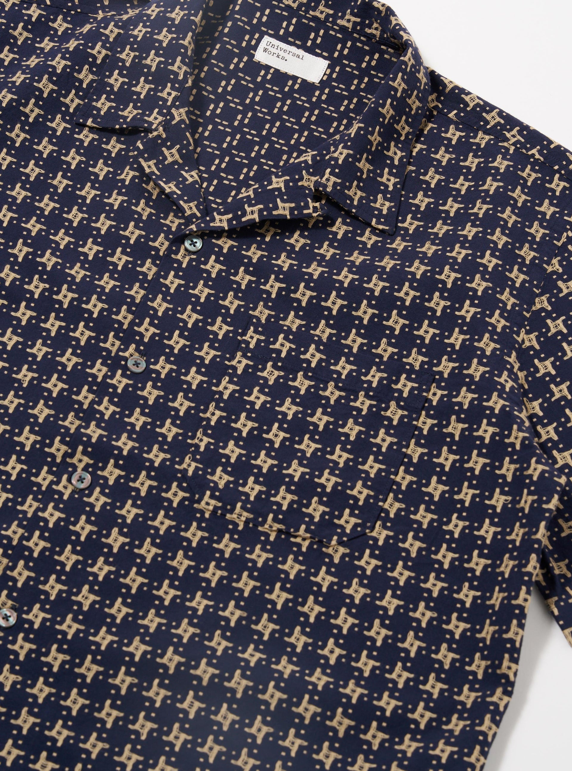 ROAD SHIRT - Navy/Sand