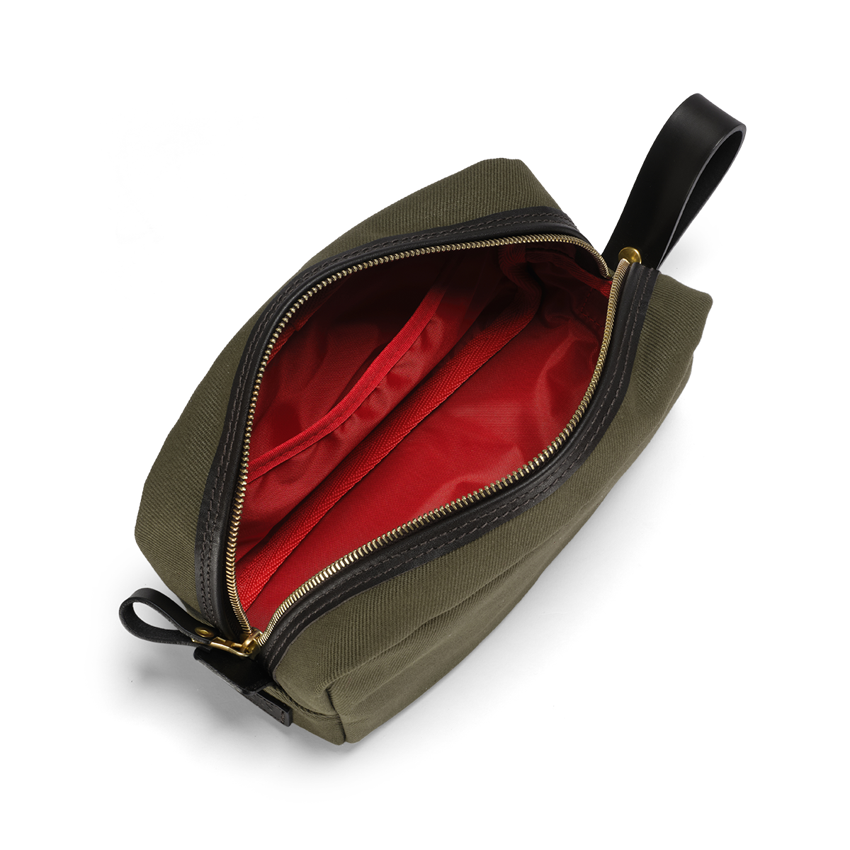 British Twill Wash Bag  Olive