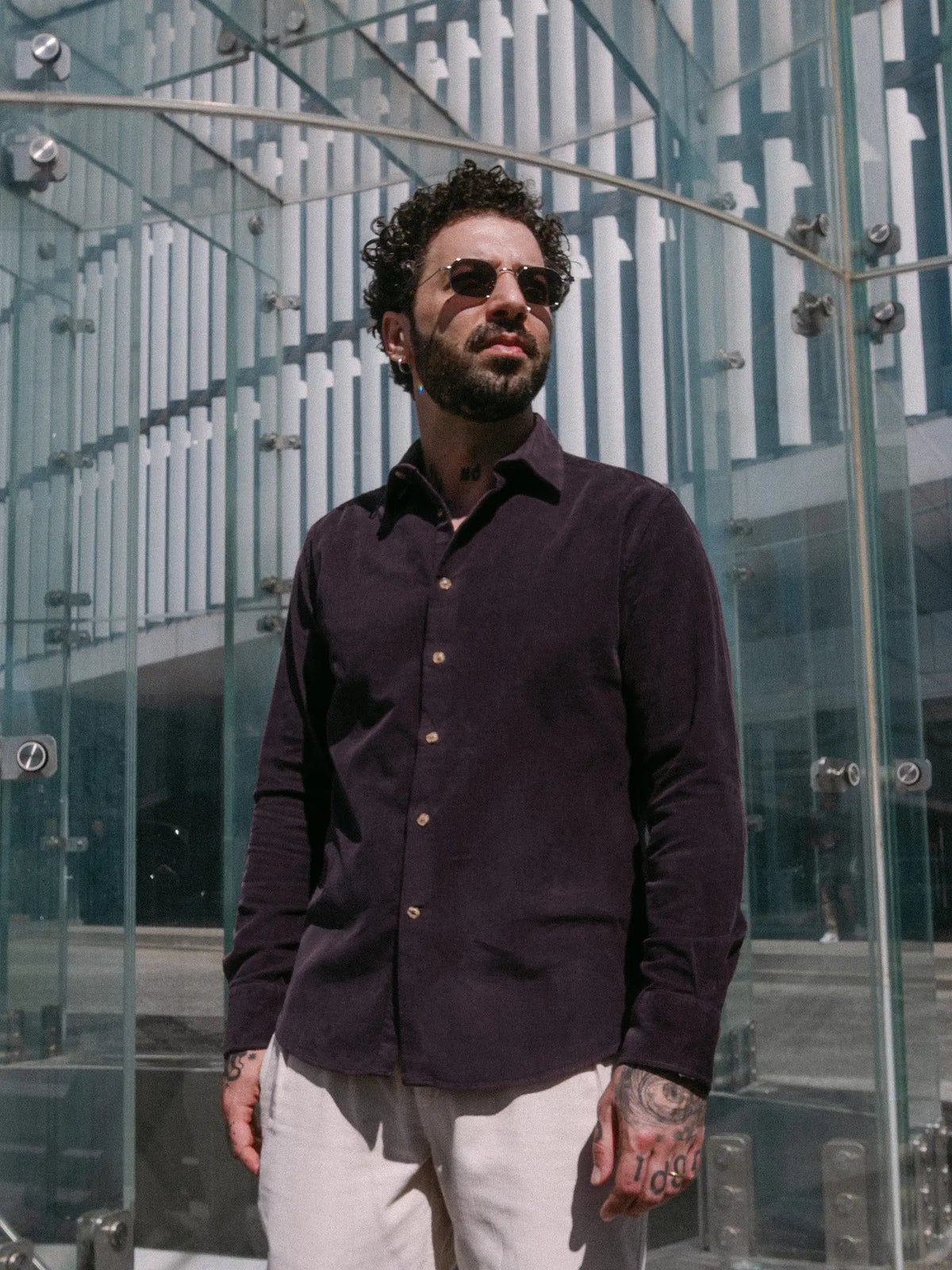 Cord Shirt Rio Aubergine