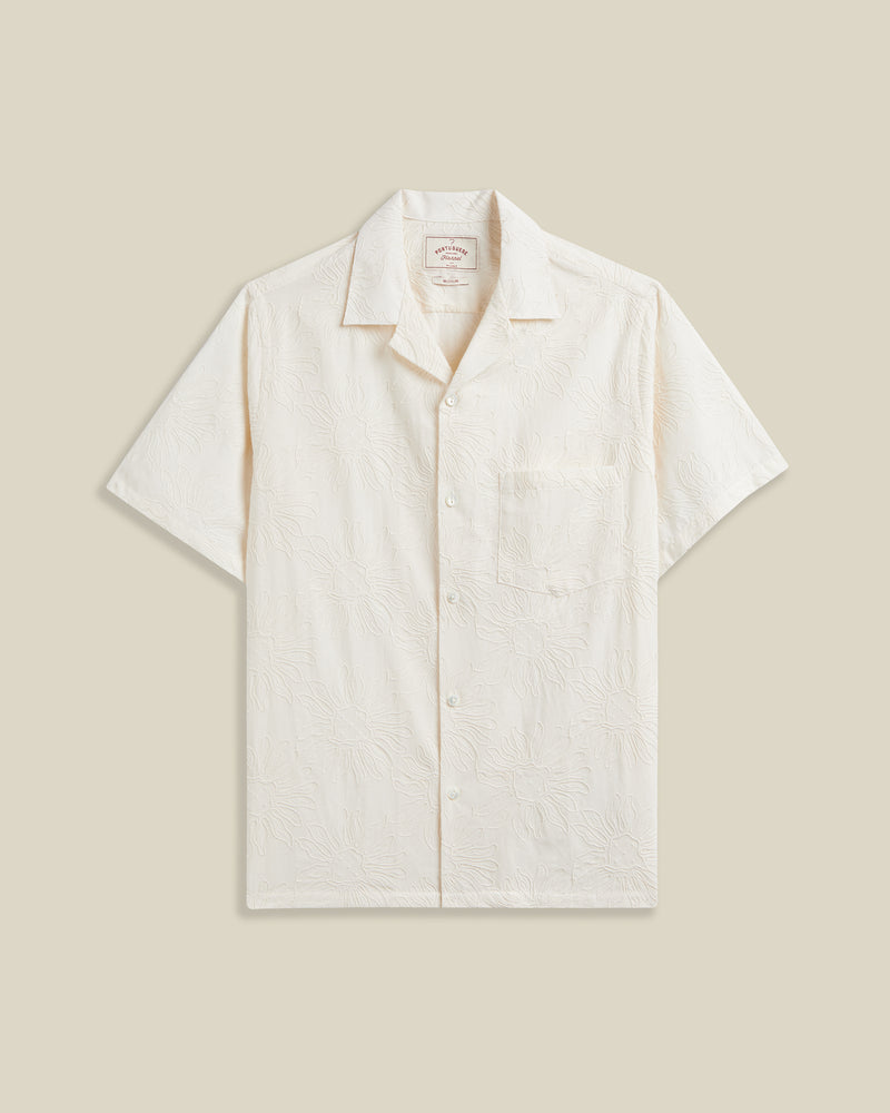 Duke Kurzarmhemd mit Bowling Kragen  - offwhite