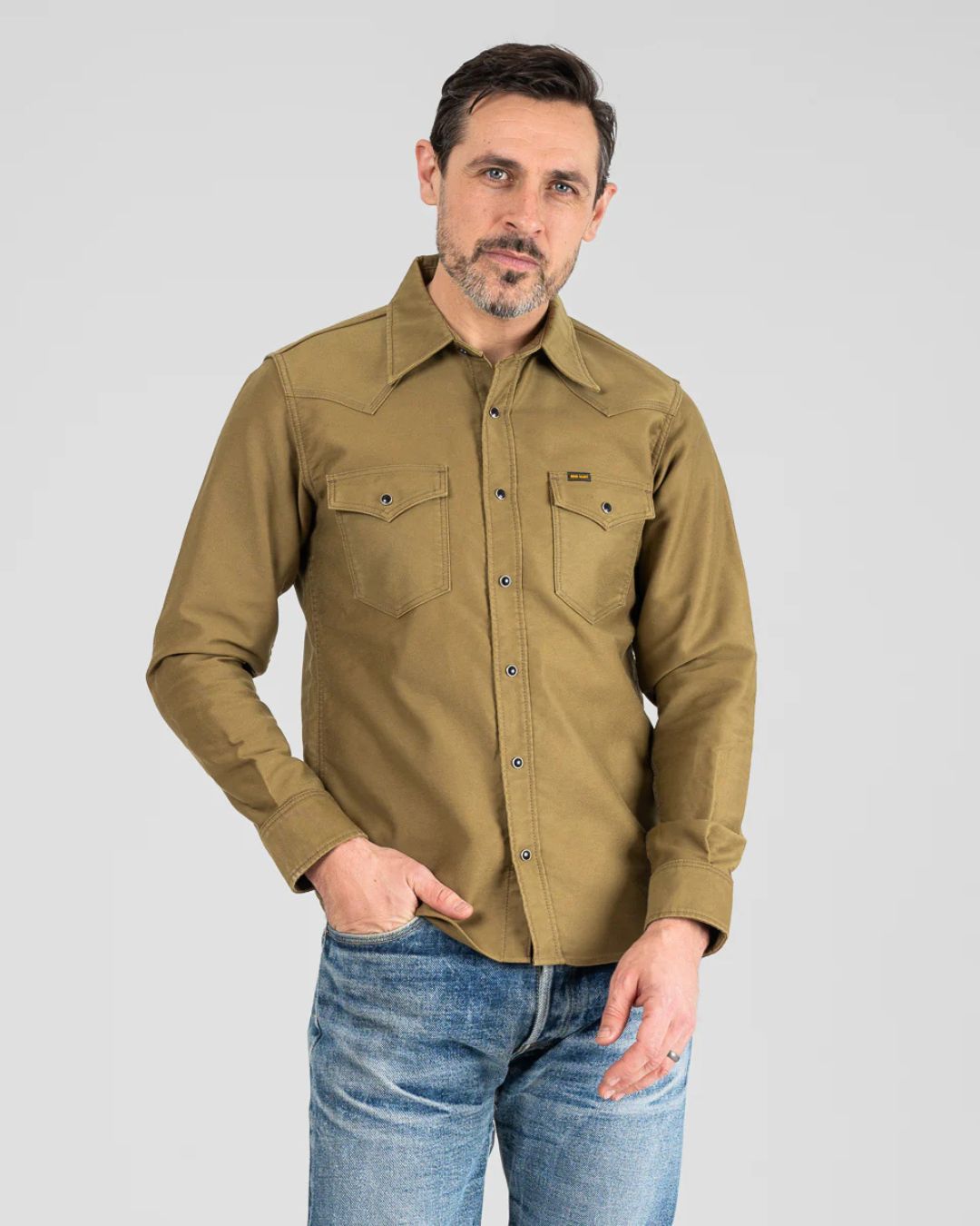 12oz Military Moleskin Western Shirt - Khaki