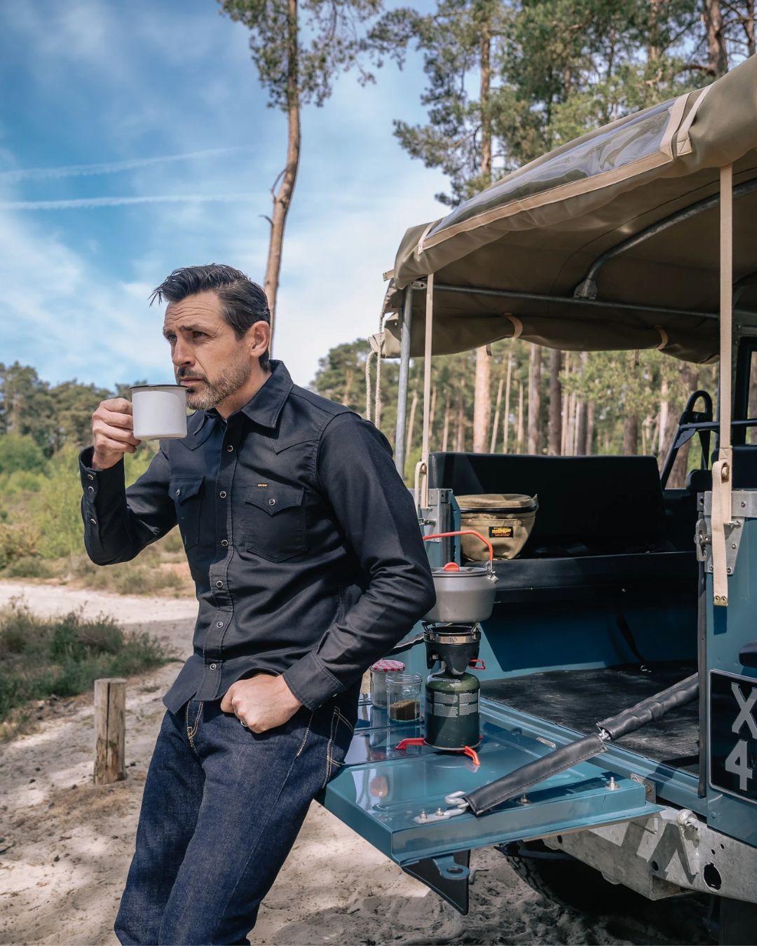 12oz Military Moleskin Western Shirt - IHSH-426-BLK