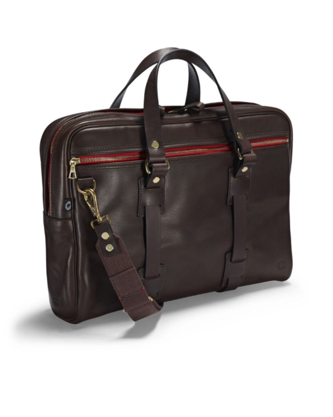 Vintage Leather Laptop Bag - Dark Brown