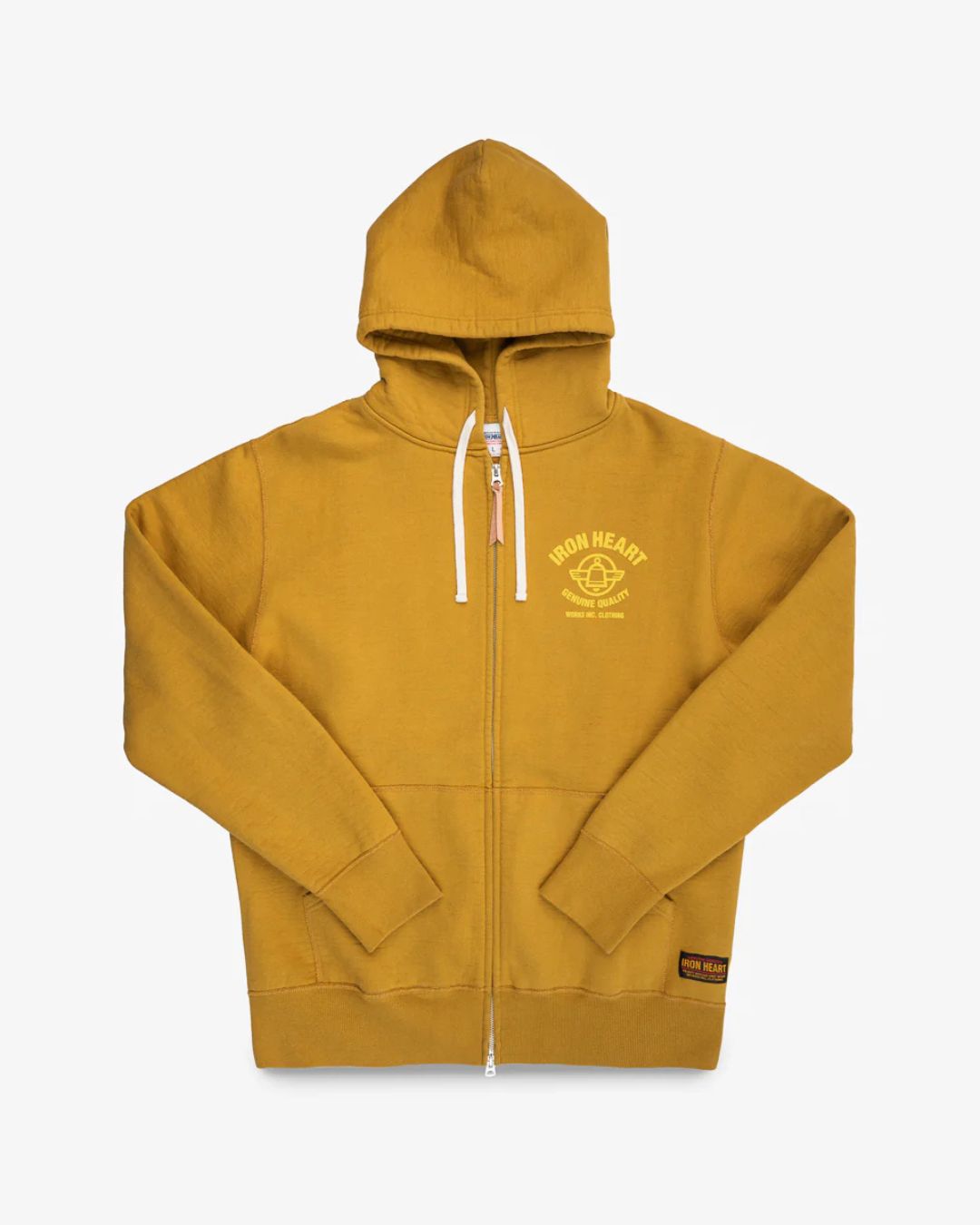 14oz Ultra Heavyweight Loopwheel Cotton Zippered Hoodie - IHSW-81L-MUSTARD