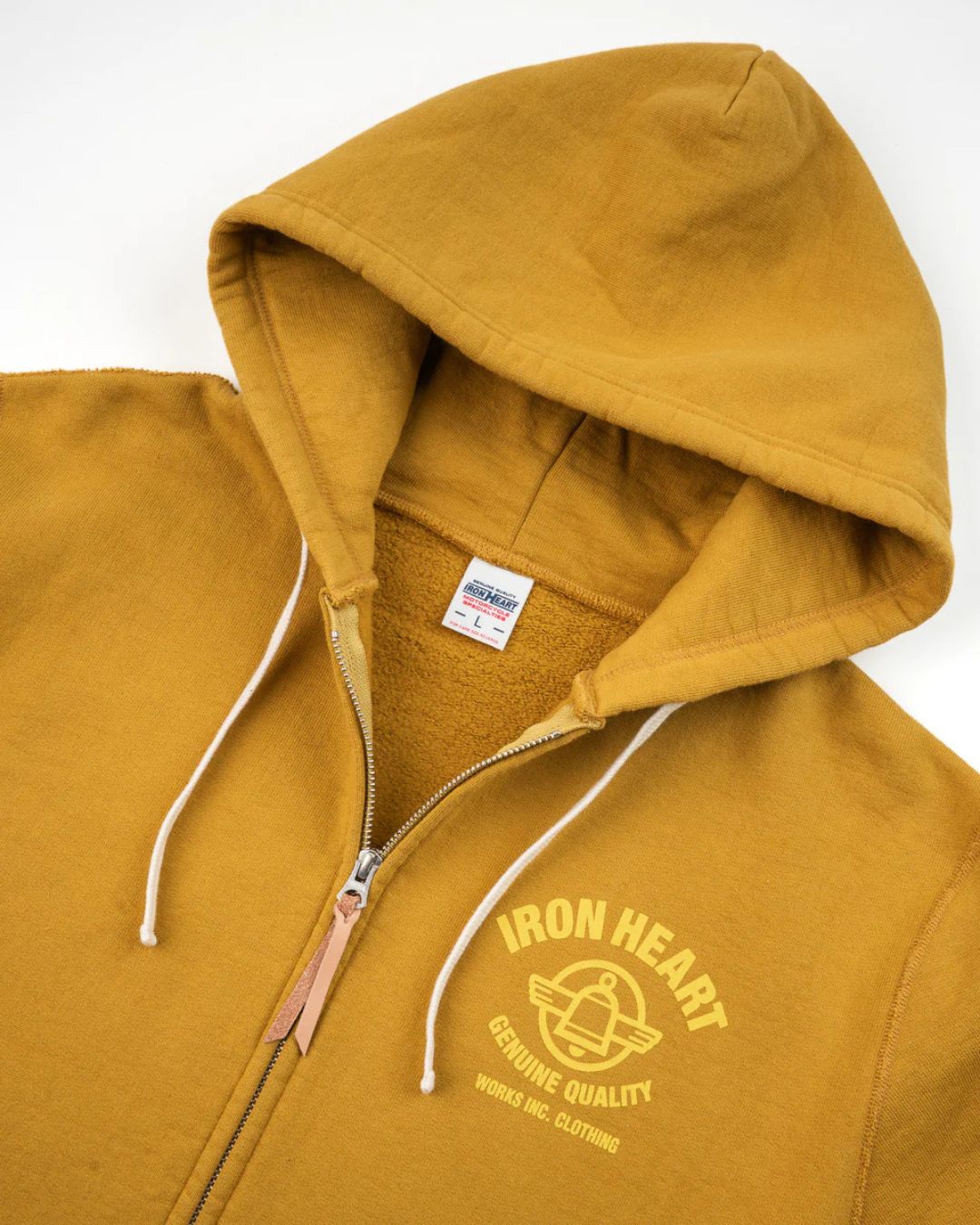 14oz Ultra Heavyweight Loopwheel Cotton Zippered Hoodie - IHSW-81L-MUSTARD
