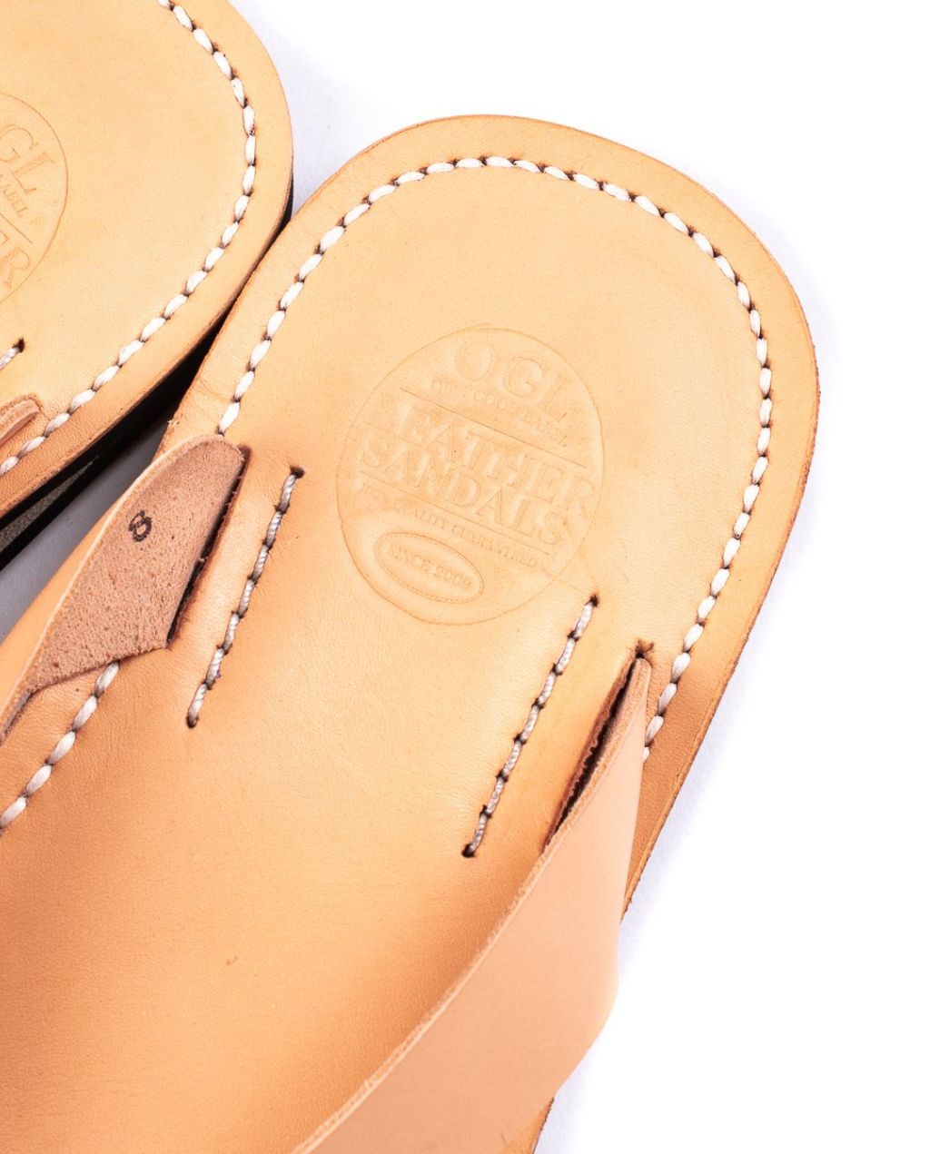 O.G.L OBBI GOOD LABEL X Dr. Sole Leather Thong Sandals - Natural