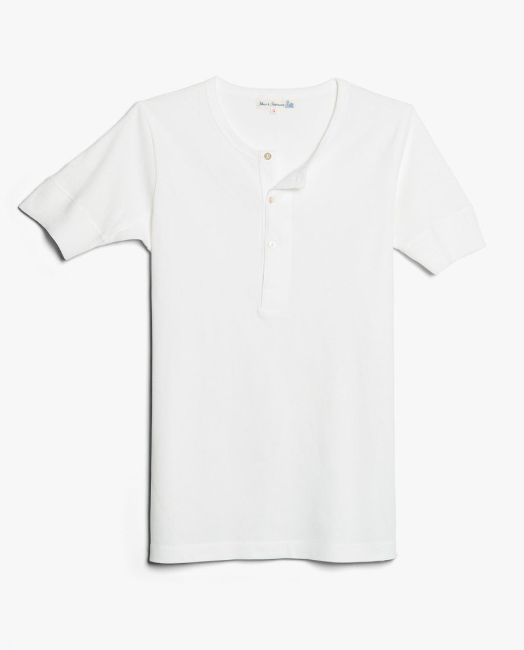 207 MEN'S LOOPWHEELED HENLEY white