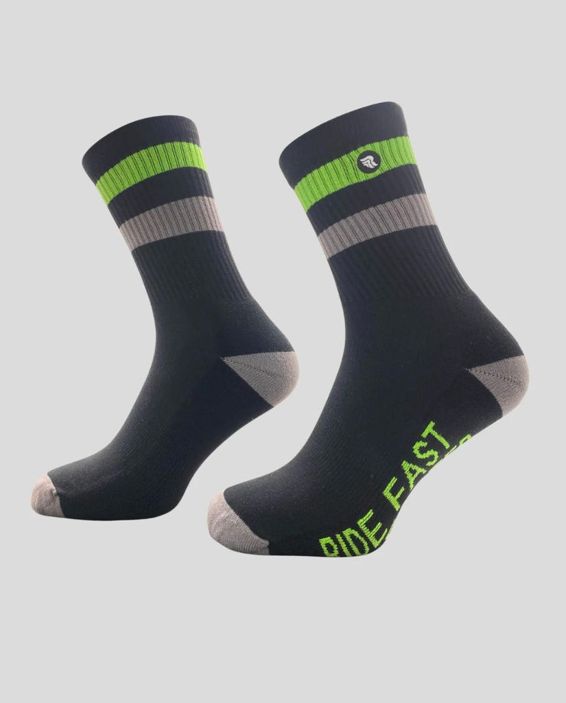 Ride Fast Socks Black/Grey/Green