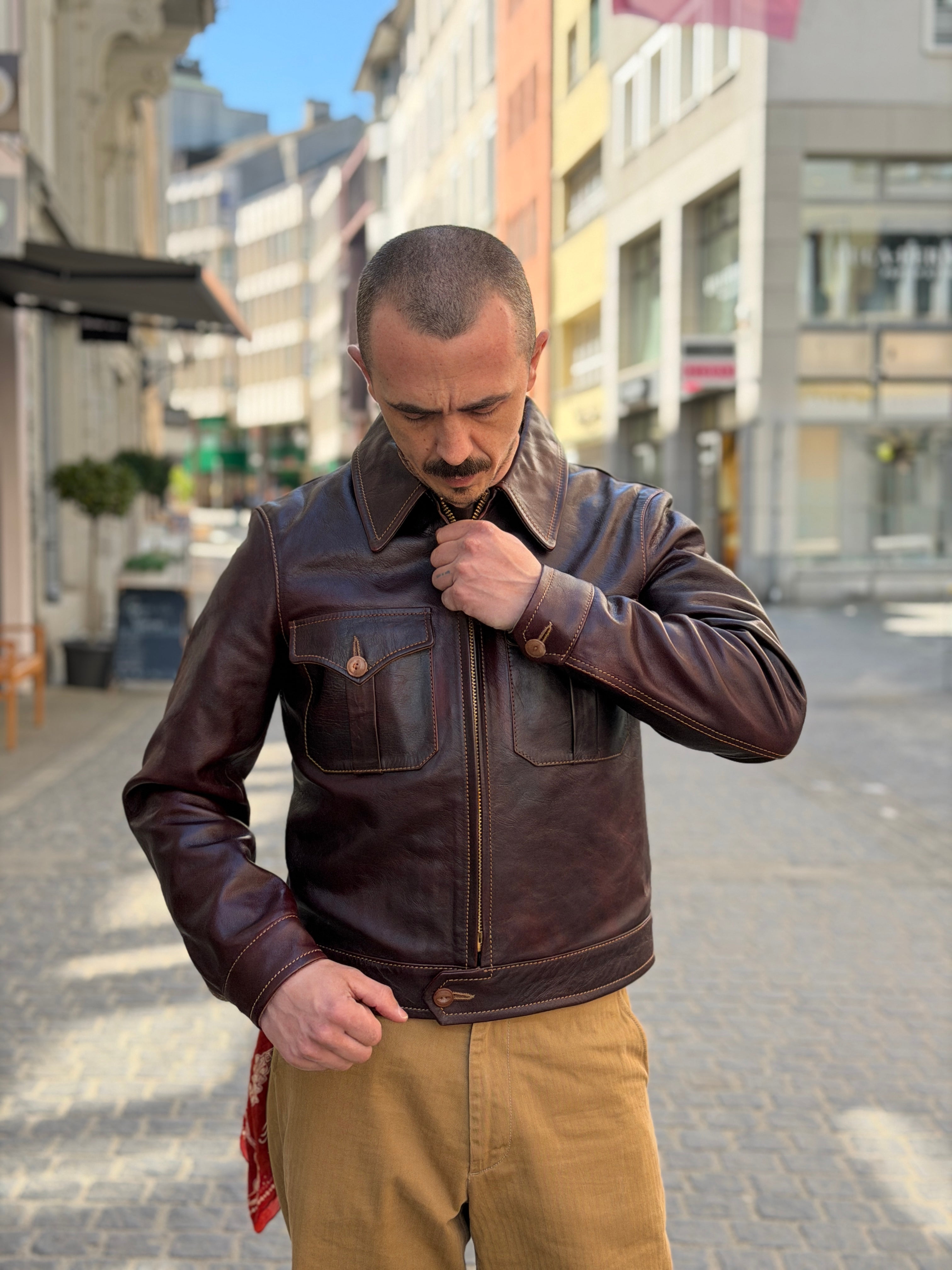MTC- 1279318 Pferdeleder Jacke Burgundy