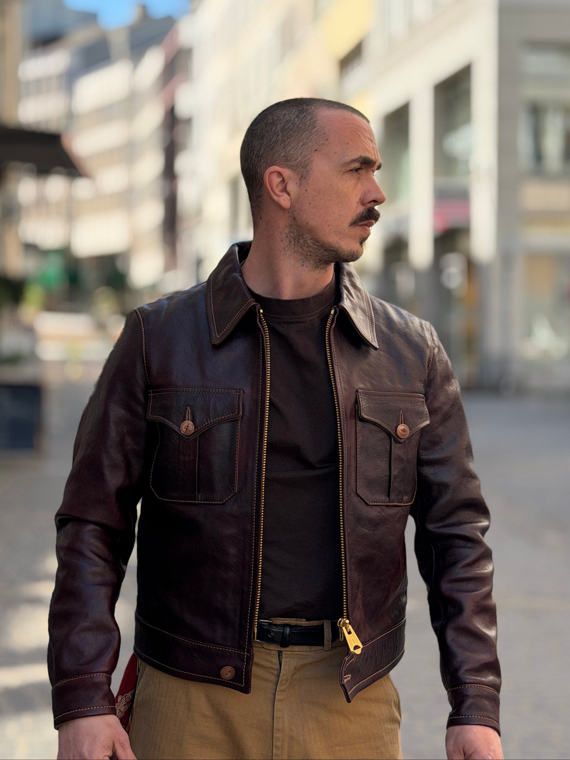MTC- 1279318 Pferdeleder Jacke Burgundy