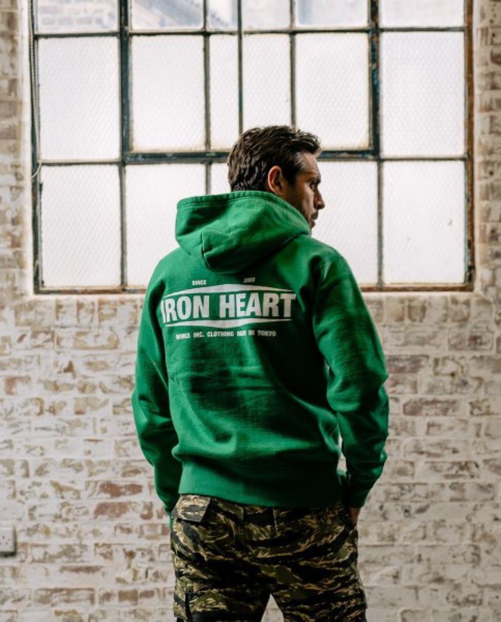 IHSW- 76L -Printed 14oz Ultra Heavyweight Loopwheel Cotton Zippered Hoodie - Green