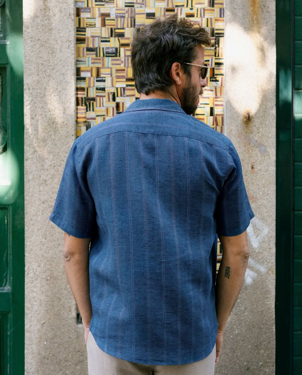 Linen Shirt Short Milano Saphir