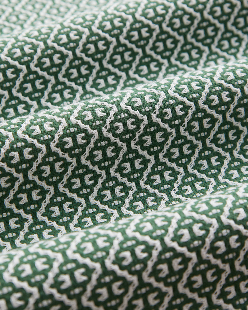 Kurzarm Hemd Mit Bowlingkragen - Portuguese Tile Green