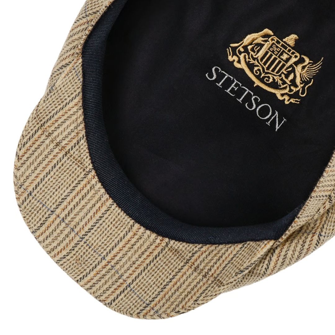 Linen Mix Stripe Driver Flatcap