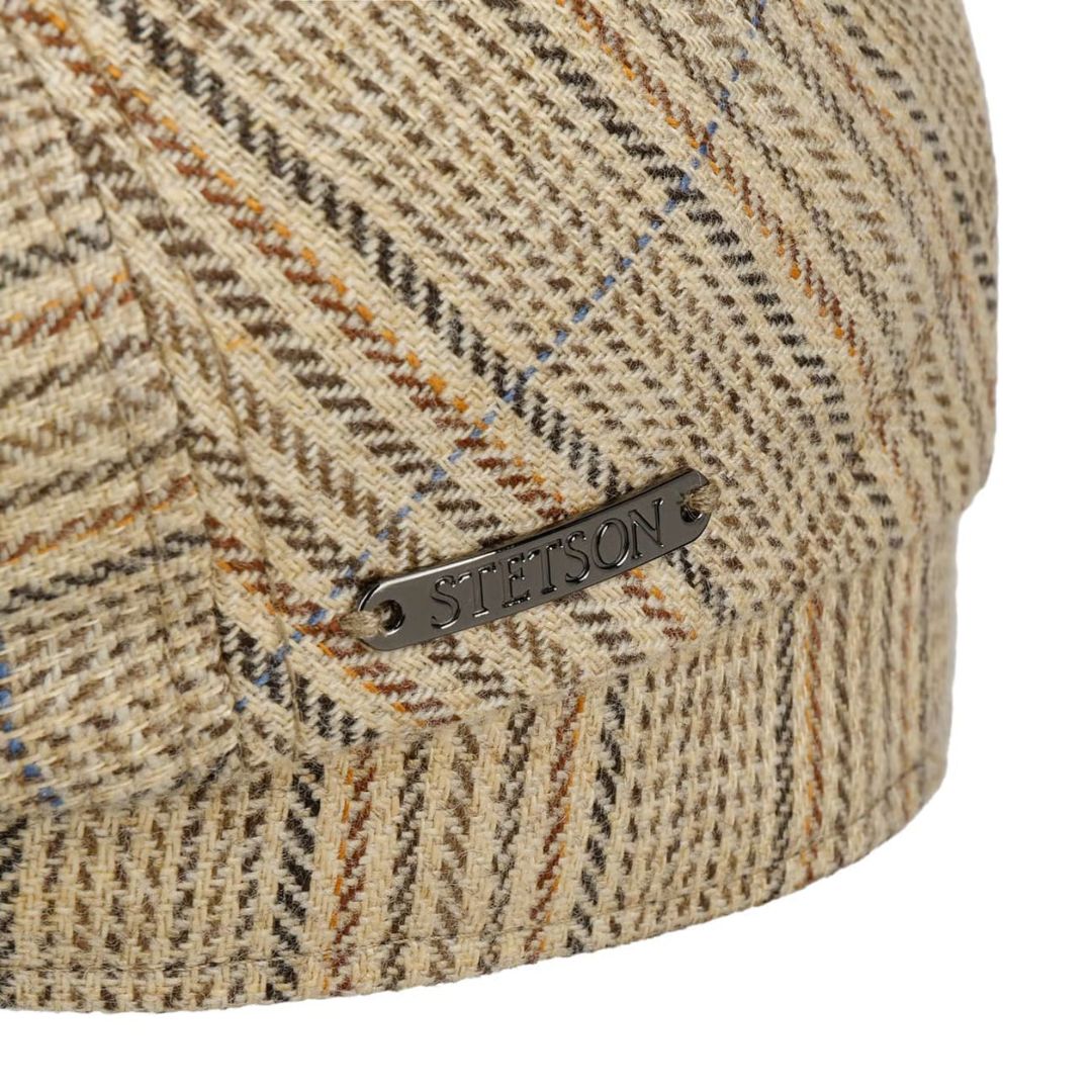 Linen Mix Stripe Driver Flatcap