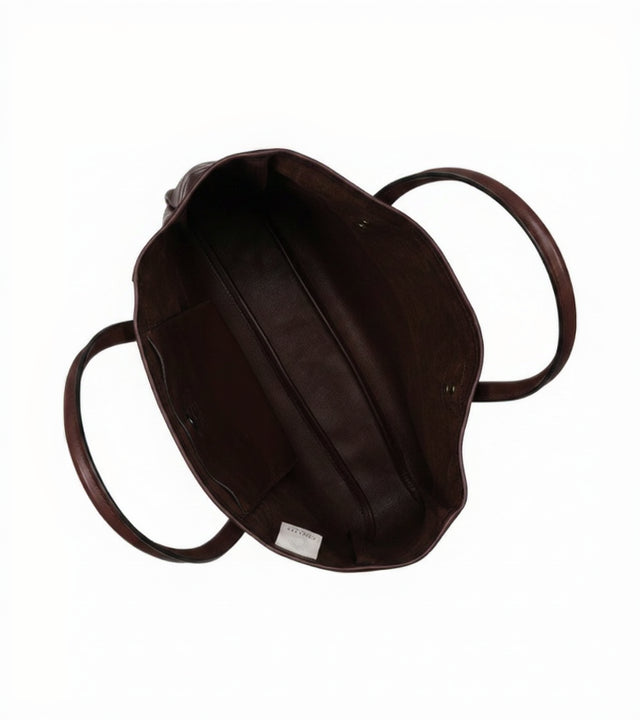 Vintage Leather Field Tote Bag Dark Brown