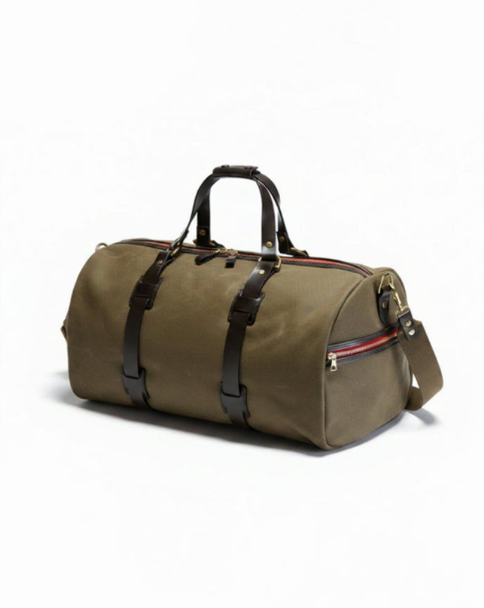 Vintage Canvas Duffle Holdall Medium Olive