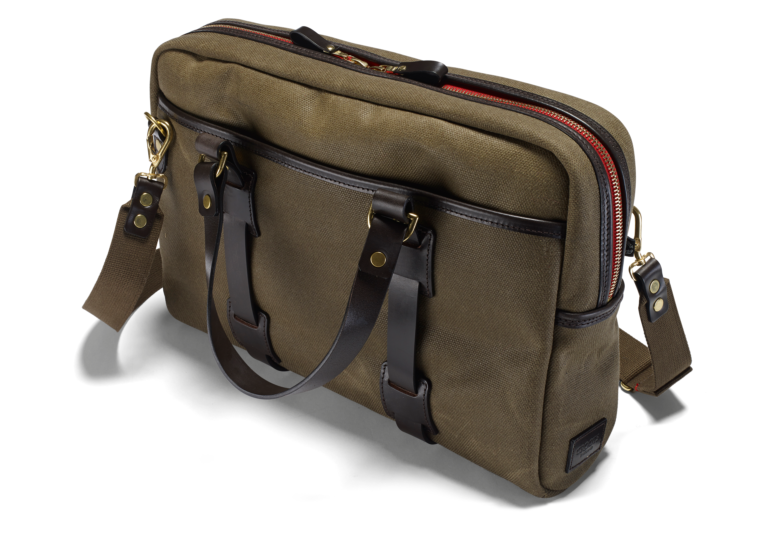Vintage Canvas Laptop Bag - Olive