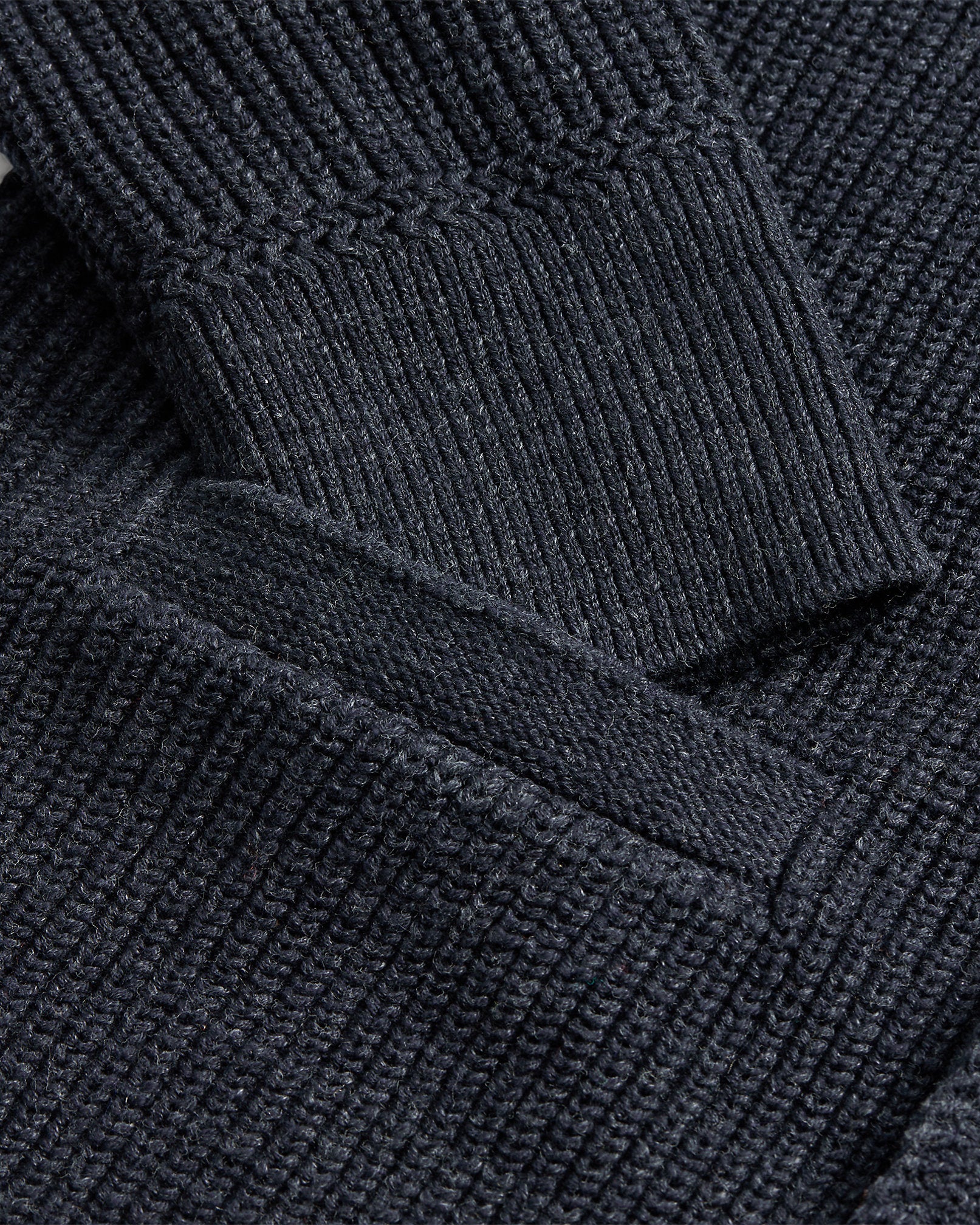 Shawl Card Long Sleeve Cardigan Navy