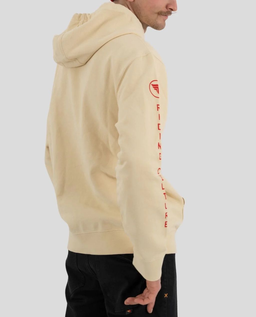 CHECKERBOARD HOODIE  dirt white