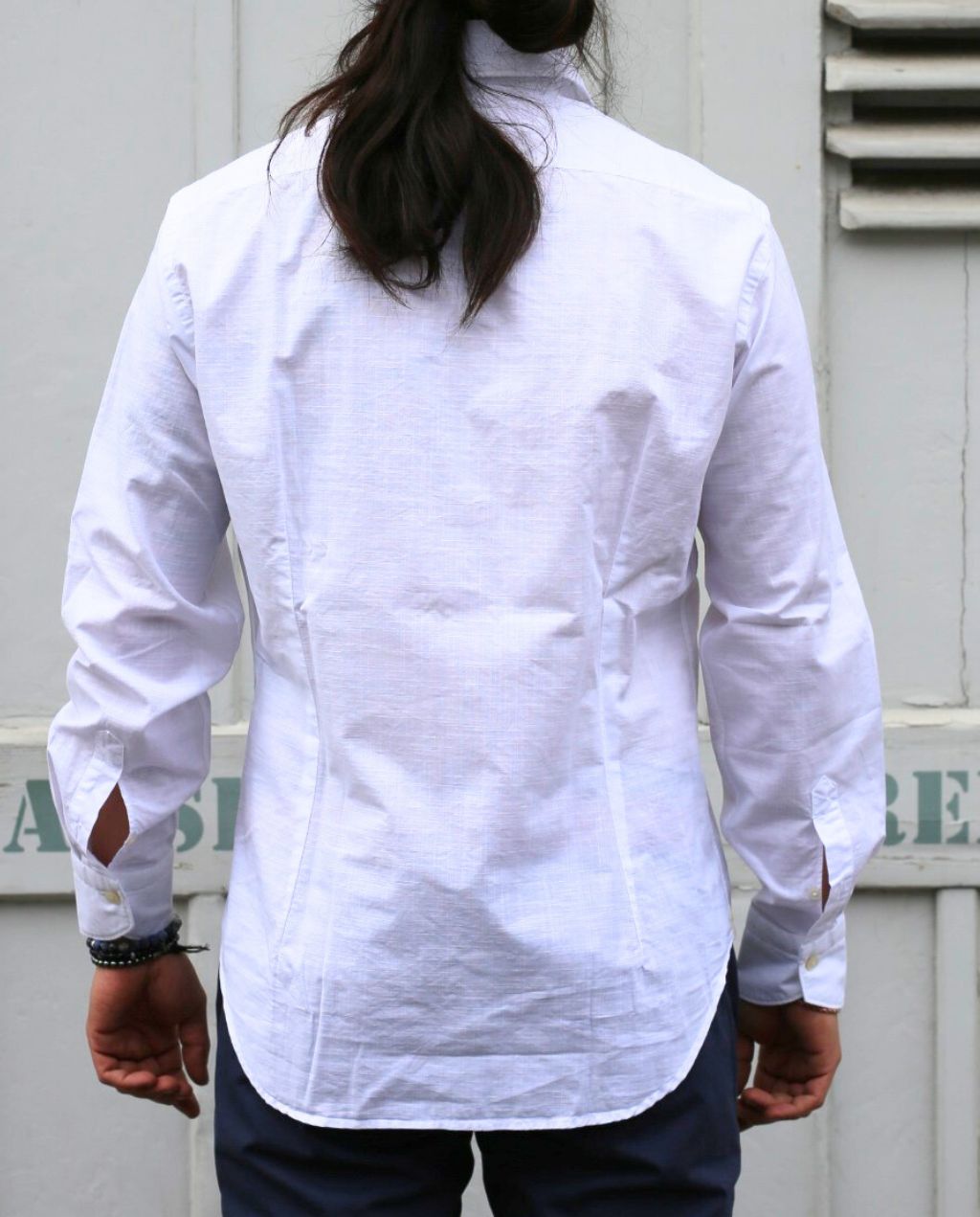 WHITE SHIRT WITH STRUCTURE slim fit