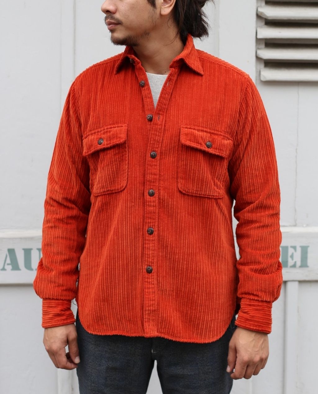 CORD HEMD orange