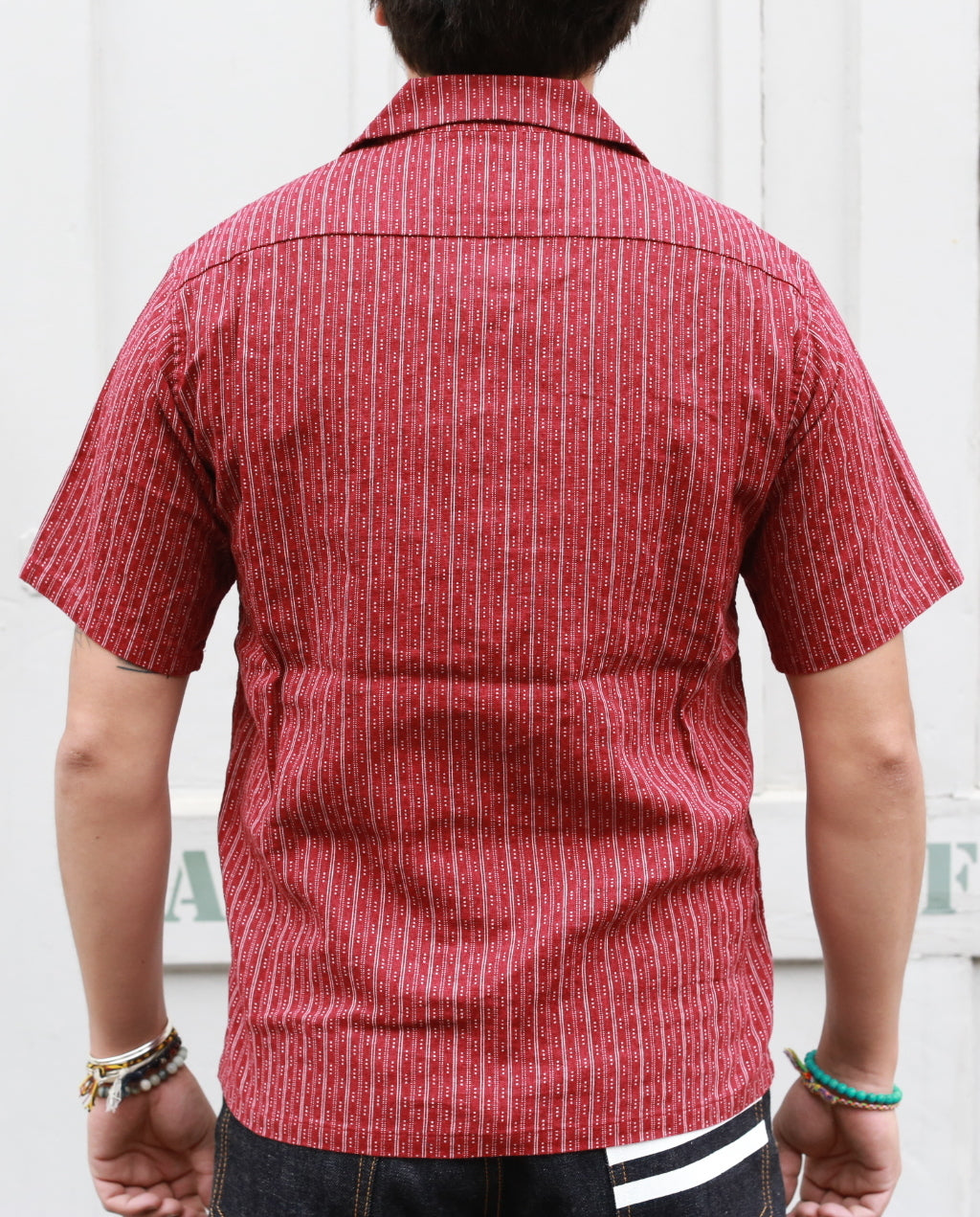 STRIPE OPEN SHIRT [America Casual Work] 06-086 red