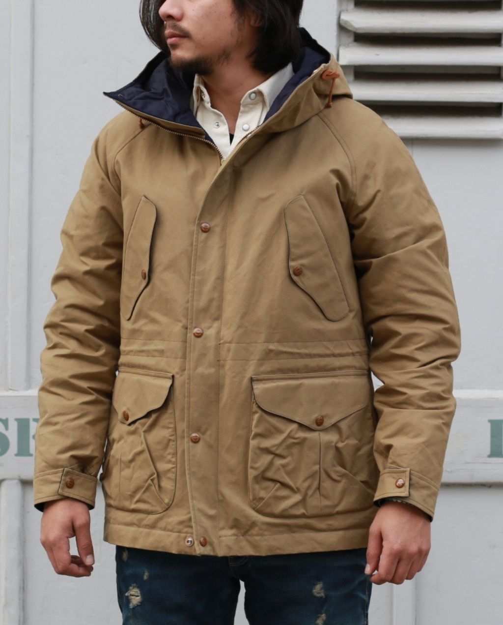 FISHERMAN DOWN PARKA dark tan