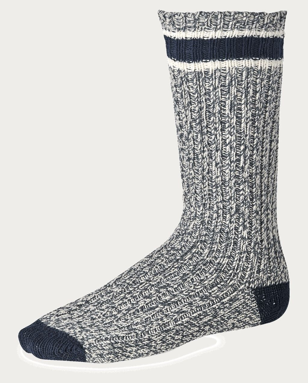 STRIPED WOOL RAGG CREW SOCKE weiß/blau