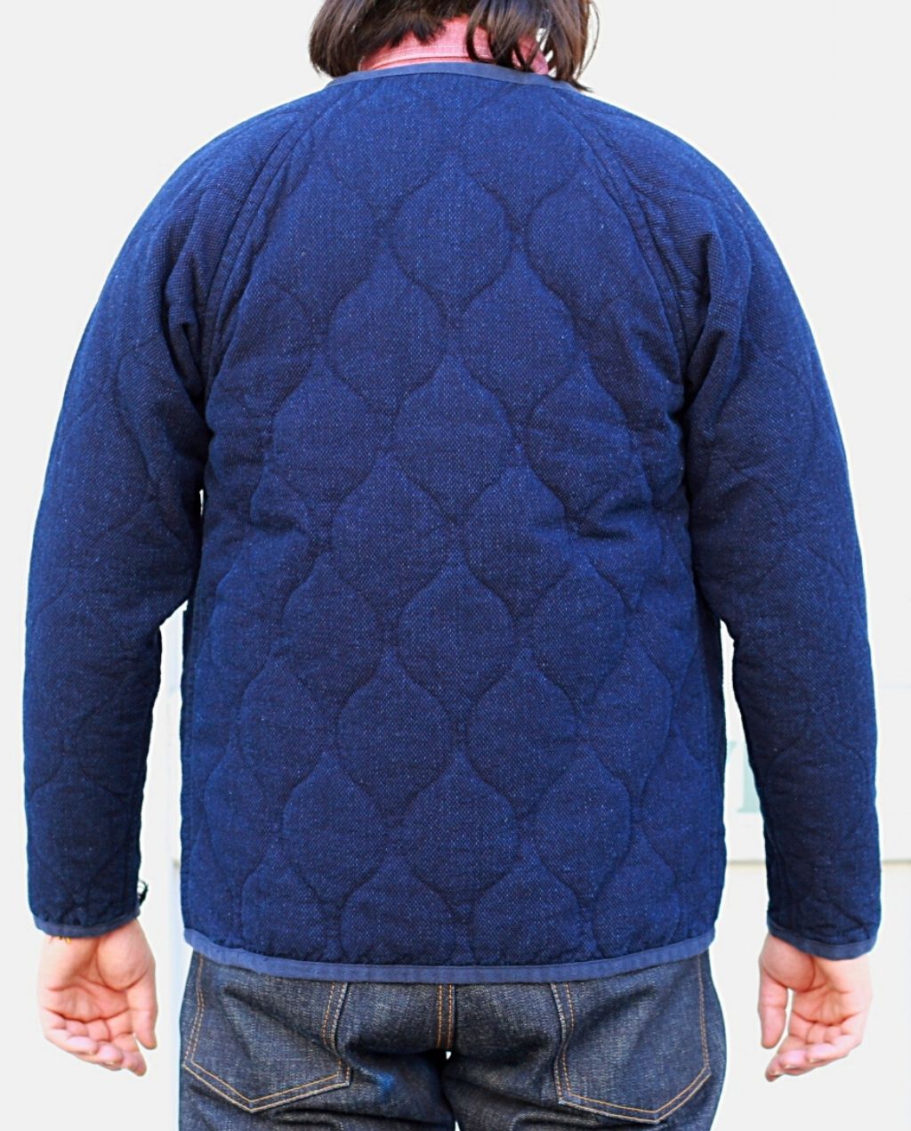 03-138 DOBBY / QUILTED REVERSIBLE JACKET blue