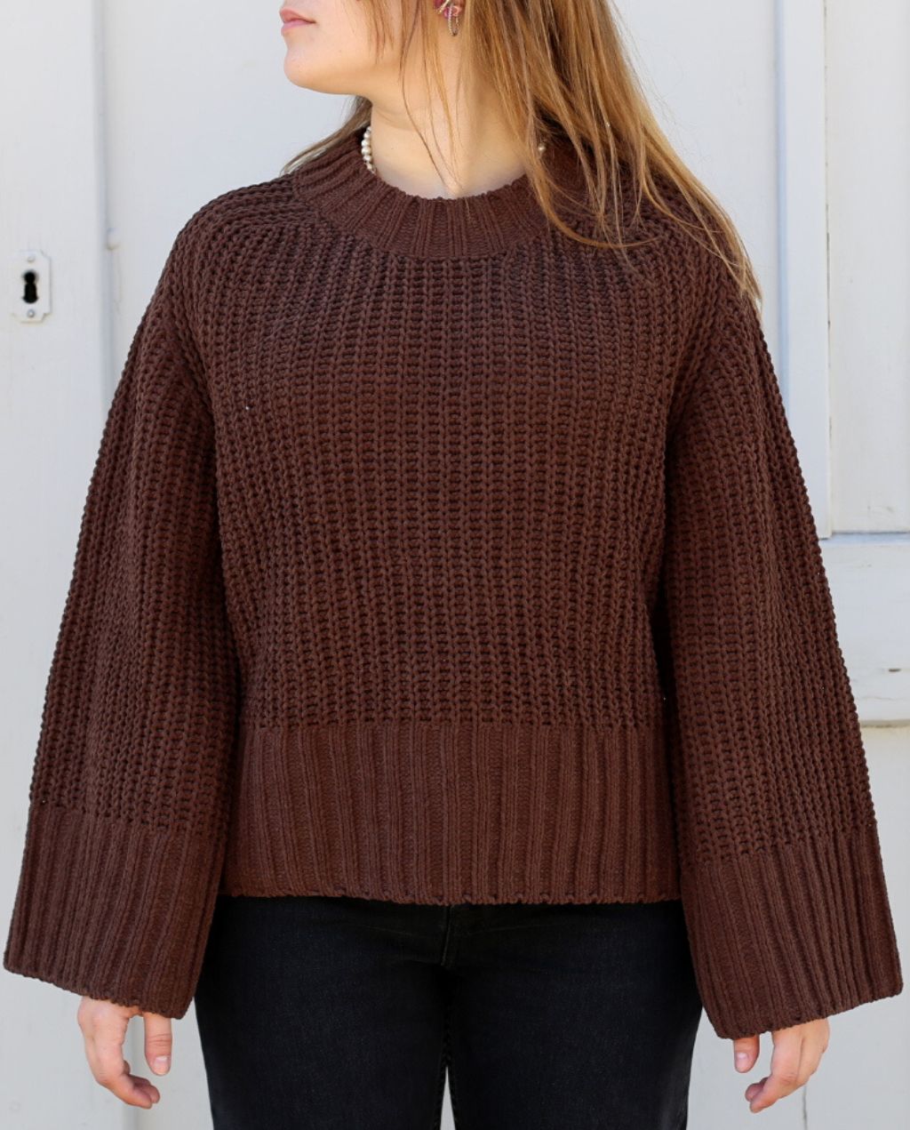 PULLOVER AUS CHENILLE chocolate