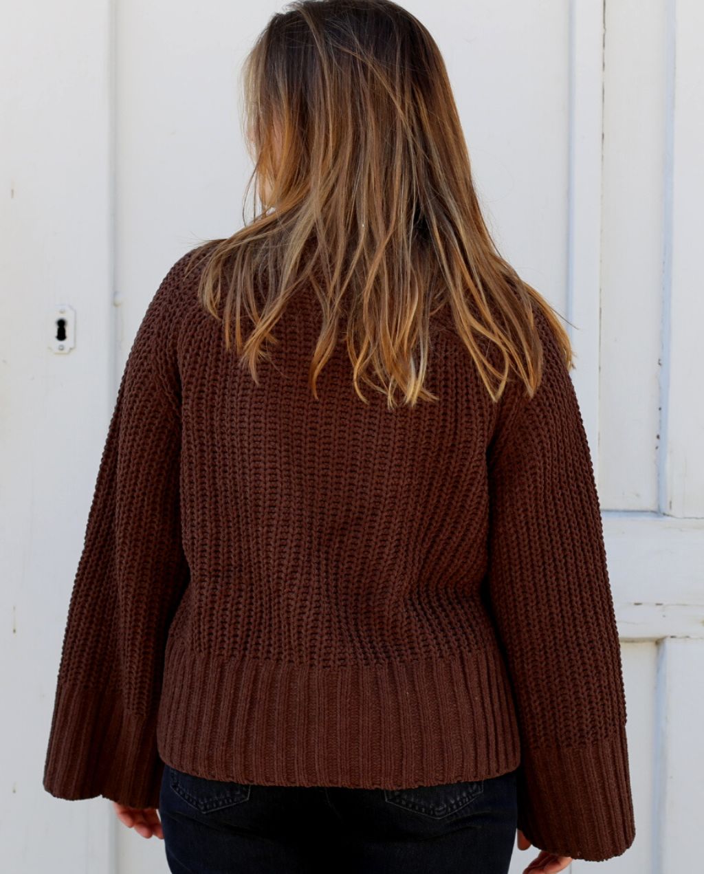 PULLOVER AUS CHENILLE chocolate